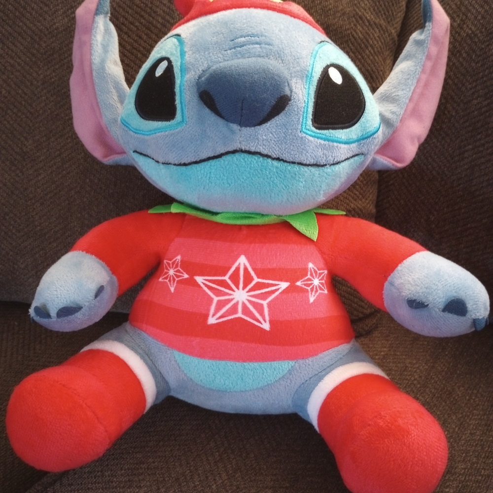 Disney Lilo & Stitch Holiday W/Snowflake Sweater Plushie Toy